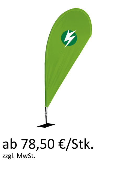 Beachflag Tropfenform ab 83,50 €/Stk.